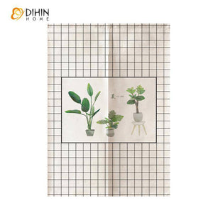 DIHIN HOME Potted Landscape Printed Japanese Noren Doorway Curtain Tapestry,Cotton Linen,Door Way Curtain Door Hanging Tapestry,33.5''Wx59''L,1 Panel Roman Shades Window Curtains Curtains Window Blinds Curtains Drapes linen drapery curtains and drapes windows drapes custom curtains blackout curtains curtains for living room window shades sheer curtains curtain fabric window treatments custom drapery