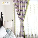 DIHIN HOME Purple and Green Wave Printed，Blackout Grommet Window Curtain for Living Room ,52x63-inch,1 Panel Roman Shades Curtains Window Blinds custom curtains blackout curtains curtains for living room sheer curtains curtain fabric linen curtains kitchen curtains velvet curtains pinch pleat curtains bay window curtains outdoor curtains pleated curtains floral curtains dining room curtains kitchen valances drapes for bedroom patio curtains nursery curtains grommet curtains