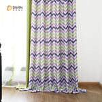 DIHIN HOME Purple and Green Wave Printed，Blackout Grommet Window Curtain for Living Room ,52x63-inch,1 Panel Roman Shades Curtains Window Blinds custom curtains blackout curtains curtains for living room sheer curtains curtain fabric linen curtains kitchen curtains velvet curtains pinch pleat curtains bay window curtains outdoor curtains pleated curtains floral curtains dining room curtains kitchen valances drapes for bedroom patio curtains nursery curtains grommet curtains