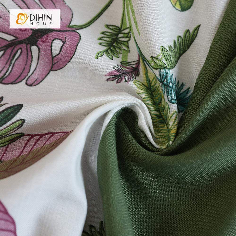 DIHIN HOME Purple Flower and Branch Printed，Blackout Grommet Window Curtain for Living Room ,52x63-inch,1 Panel Roman Shades Curtains Window Blinds custom curtains blackout curtains curtains for living room sheer curtains curtain fabric linen curtains kitchen curtains velvet curtains pinch pleat curtains bay window curtains outdoor curtains pleated curtains floral curtains dining room curtains kitchen valances drapes for bedroom patio curtains nursery curtains grommet curtains