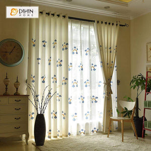DIHIN HOME Rainbow and Cloud Embroidered，Blackout Grommet Window Curtain for Living Room ,52x63-inch,1 Panel Roman Shades Curtains Window Blinds custom curtains blackout curtains curtains for living room sheer curtains curtain fabric linen curtains kitchen curtains velvet curtains pinch pleat curtains bay window curtains outdoor curtains pleated curtains floral curtains dining room curtains kitchen valances drapes for bedroom patio curtains nursery curtains grommet curtains
