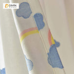 DIHIN HOME Rainbow and Cloud Embroidered，Blackout Grommet Window Curtain for Living Room ,52x63-inch,1 Panel Roman Shades Curtains Window Blinds custom curtains blackout curtains curtains for living room sheer curtains curtain fabric linen curtains kitchen curtains velvet curtains pinch pleat curtains bay window curtains outdoor curtains pleated curtains floral curtains dining room curtains kitchen valances drapes for bedroom patio curtains nursery curtains grommet curtains