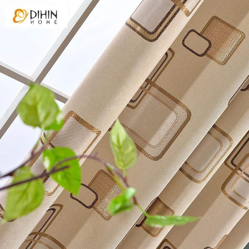 DIHIN HOME Rectangle Lines Embroidered,Blackout Grommet Window Curtain for Living Room ,52x63-inch,1 Pane Roman Shades Curtains Window Blinds custom curtains blackout curtains curtains for living room sheer curtains curtain fabric linen curtains kitchen curtains velvet curtains pinch pleat curtains bay window curtains outdoor curtains pleated curtains floral curtains dining room curtains kitchen valances drapes for bedroom patio curtains nursery curtains grommet curtains