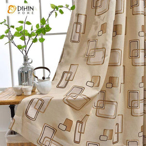 DIHIN HOME Rectangle Lines Embroidered,Blackout Grommet Window Curtain for Living Room ,52x63-inch,1 Pane Roman Shades Curtains Window Blinds custom curtains blackout curtains curtains for living room sheer curtains curtain fabric linen curtains kitchen curtains velvet curtains pinch pleat curtains bay window curtains outdoor curtains pleated curtains floral curtains dining room curtains kitchen valances drapes for bedroom patio curtains nursery curtains grommet curtains