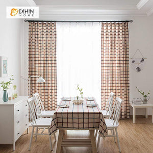 DIHIN HOME Red and Brown Lines Printed，Blackout Grommet Window Curtain for Living Room ,52x63-inch,1 Panel Roman Shades Curtains Window Blinds custom curtains blackout curtains curtains for living room sheer curtains curtain fabric linen curtains kitchen curtains velvet curtains pinch pleat curtains bay window curtains outdoor curtains pleated curtains floral curtains dining room curtains kitchen valances drapes for bedroom patio curtains nursery curtains grommet curtains