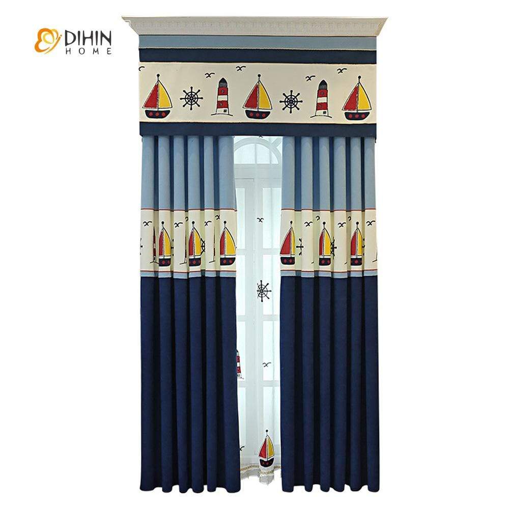 DIHIN HOME Red and Yellow Sailboat Printed,Blackout Curtains Grommet Window Curtain for Living Room ,52x84-inch,1 Panel Roman Shades Curtains Window Blinds custom curtains blackout curtains curtains for living room sheer curtains curtain fabric linen curtains kitchen curtains velvet curtains pinch pleat curtains bay window curtains outdoor curtains pleated curtains floral curtains dining room curtains kitchen valances drapes for bedroom patio curtains nursery curtains grommet curtains