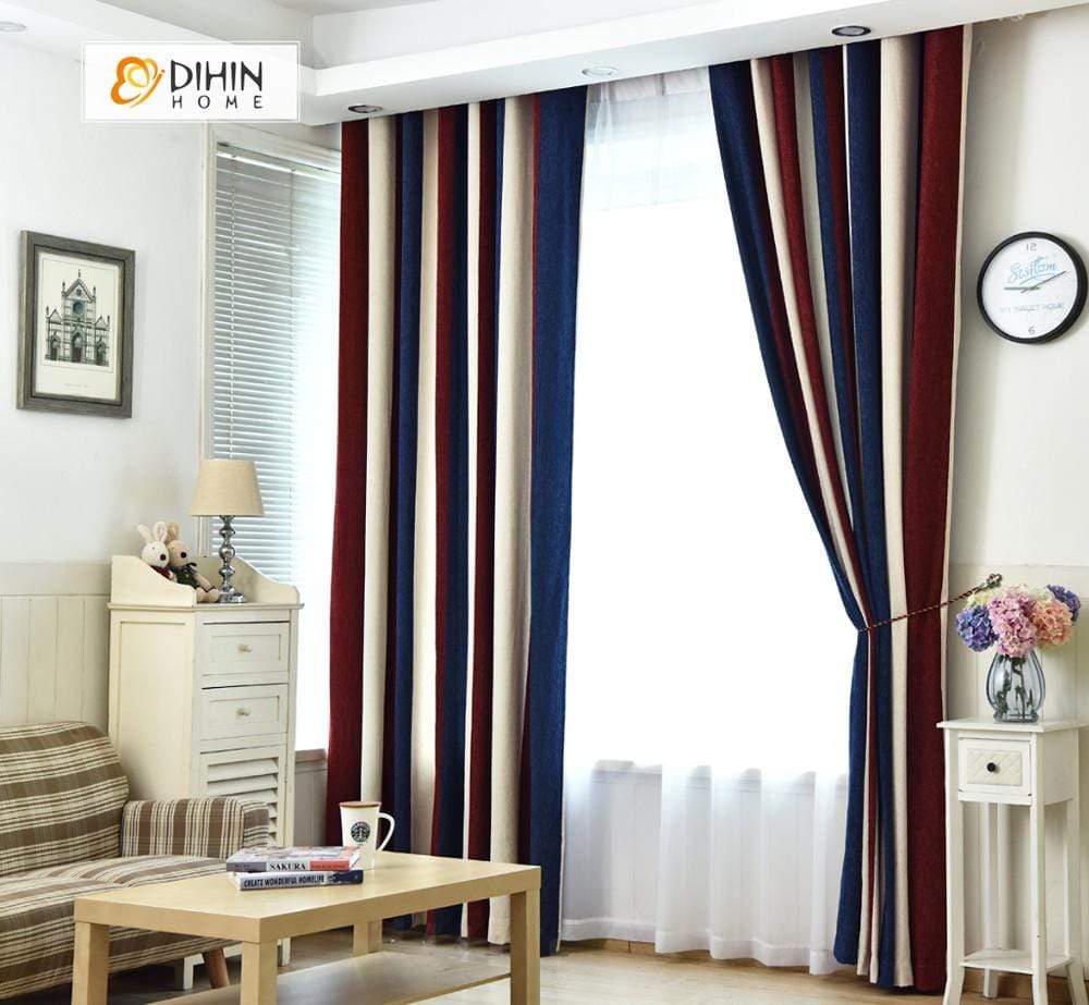DIHIN HOME Red Blue Beige Printed，Blackout Grommet Window Curtain for Living Room ,52x63-inch,1 Panel Roman Shades Curtains Window Blinds custom curtains blackout curtains curtains for living room sheer curtains curtain fabric linen curtains kitchen curtains velvet curtains pinch pleat curtains bay window curtains outdoor curtains pleated curtains floral curtains dining room curtains kitchen valances drapes for bedroom patio curtains nursery curtains grommet curtains