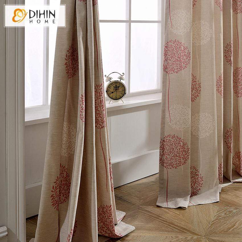 DIHIN HOME Red Dandelion Printed,Blackout Grommet Window Curtain for Living Room ,52x63-inch,1 Panel Roman Shades Curtains Window Blinds custom curtains blackout curtains curtains for living room sheer curtains curtain fabric linen curtains kitchen curtains velvet curtains pinch pleat curtains bay window curtains outdoor curtains pleated curtains floral curtains dining room curtains kitchen valances drapes for bedroom patio curtains nursery curtains grommet curtains