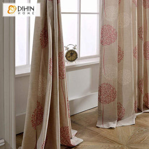 DIHIN HOME Red Dandelion Printed,Blackout Grommet Window Curtain for Living Room ,52x63-inch,1 Panel Roman Shades Curtains Window Blinds custom curtains blackout curtains curtains for living room sheer curtains curtain fabric linen curtains kitchen curtains velvet curtains pinch pleat curtains bay window curtains outdoor curtains pleated curtains floral curtains dining room curtains kitchen valances drapes for bedroom patio curtains nursery curtains grommet curtains
