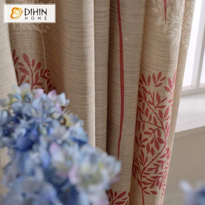 DIHIN HOME Red Dandelion Printed,Blackout Grommet Window Curtain for Living Room ,52x63-inch,1 Panel Roman Shades Curtains Window Blinds custom curtains blackout curtains curtains for living room sheer curtains curtain fabric linen curtains kitchen curtains velvet curtains pinch pleat curtains bay window curtains outdoor curtains pleated curtains floral curtains dining room curtains kitchen valances drapes for bedroom patio curtains nursery curtains grommet curtains