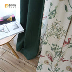 DIHIN HOME Red Flowers Botany Printed，Blackout Grommet Window Curtain for Living Room ,52x63-inch,1 Panel Roman Shades Curtains Window Blinds custom curtains blackout curtains curtains for living room sheer curtains curtain fabric linen curtains kitchen curtains velvet curtains pinch pleat curtains bay window curtains outdoor curtains pleated curtains floral curtains dining room curtains kitchen valances drapes for bedroom patio curtains nursery curtains grommet curtains