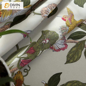 DIHIN HOME Red Flowers Yellow Birds Printed,Blackout Grommet Window Curtain for Living Room ,52x63-inch,1 Panel Roman Shades Curtains Window Blinds custom curtains blackout curtains curtains for living room sheer curtains curtain fabric linen curtains kitchen curtains velvet curtains pinch pleat curtains bay window curtains outdoor curtains pleated curtains floral curtains dining room curtains kitchen valances drapes for bedroom patio curtains nursery curtains grommet curtains
