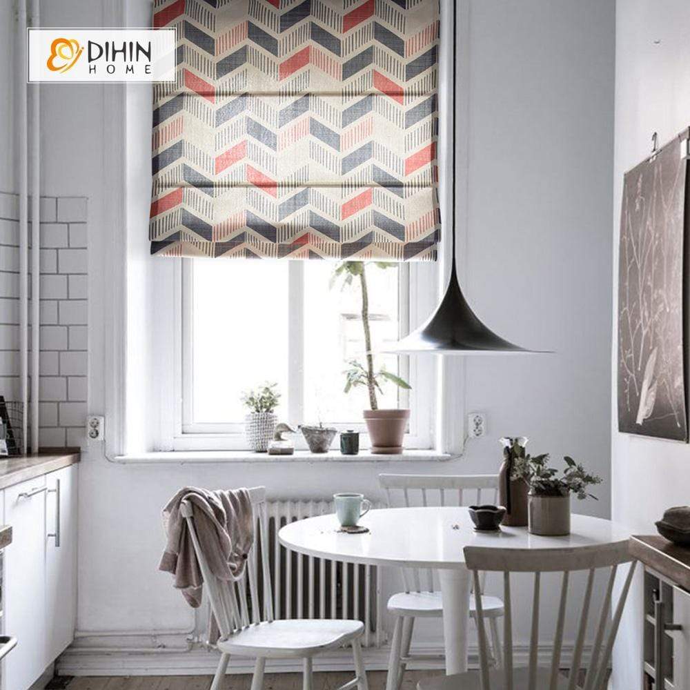 DIHIN HOME Red Parallelogram Printed Roman Shades ,Easy Install Washable Curtains ,Customized Window Curtain Drape, 24"W X 64"H Roman Shades Curtains Window Blinds custom curtains blackout curtains curtains for living room sheer curtains curtain fabric linen curtains kitchen curtains velvet curtains pinch pleat curtains bay window curtains outdoor curtains pleated curtains floral curtains dining room curtains kitchen valances drapes for bedroom patio curtains nursery curtains grommet curtains