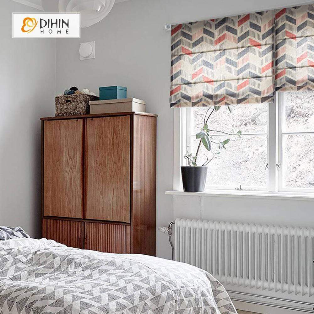 DIHIN HOME Red Parallelogram Printed Roman Shades ,Easy Install Washable Curtains ,Customized Window Curtain Drape, 24"W X 64"H Roman Shades Curtains Window Blinds custom curtains blackout curtains curtains for living room sheer curtains curtain fabric linen curtains kitchen curtains velvet curtains pinch pleat curtains bay window curtains outdoor curtains pleated curtains floral curtains dining room curtains kitchen valances drapes for bedroom patio curtains nursery curtains grommet curtains