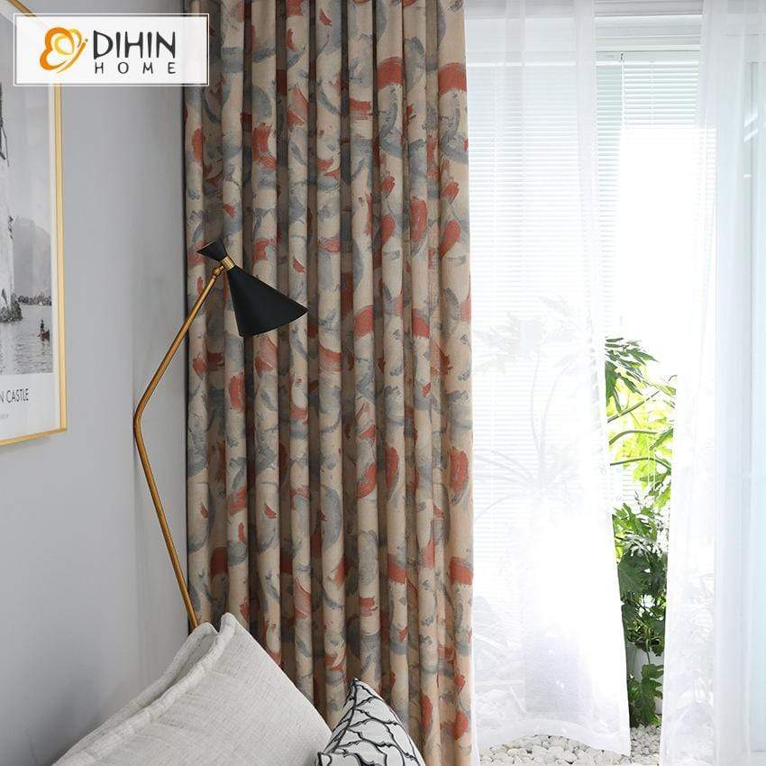 DIHIN HOME Red Watercolor Printed,Blackout Grommet Window Curtain for Living Room ,52x63-inch,1 Panel Roman Shades Curtains Window Blinds custom curtains blackout curtains curtains for living room sheer curtains curtain fabric linen curtains kitchen curtains velvet curtains pinch pleat curtains bay window curtains outdoor curtains pleated curtains floral curtains dining room curtains kitchen valances drapes for bedroom patio curtains nursery curtains grommet curtains