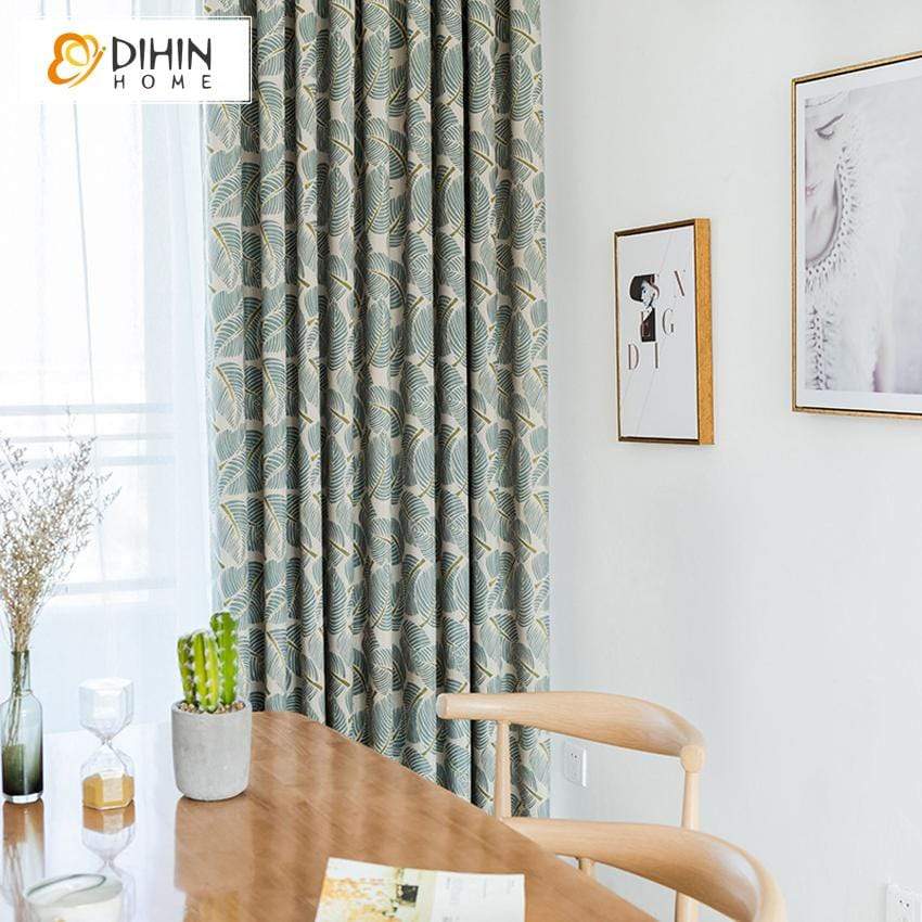 DIHIN HOME Regular Leaves Printed,Blackout Grommet Window Curtain for Living Room ,52x63-inch,1 Panel Roman Shades Curtains Window Blinds custom curtains blackout curtains curtains for living room sheer curtains curtain fabric linen curtains kitchen curtains velvet curtains pinch pleat curtains bay window curtains outdoor curtains pleated curtains floral curtains dining room curtains kitchen valances drapes for bedroom patio curtains nursery curtains grommet curtains