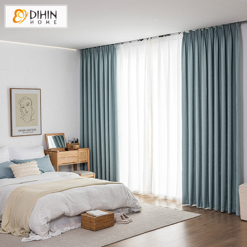 DIHIN HOME Retro American Vintage Wood Wrinkled Blue Embossing,Blackout Grommet Window Curtain for Living Room ,52x63-inch,1 Panel Roman Shades Curtains Window Blinds custom curtains blackout curtains curtains for living room sheer curtains curtain fabric linen curtains kitchen curtains velvet curtains pinch pleat curtains bay window curtains outdoor curtains pleated curtains floral curtains dining room curtains kitchen valances drapes for bedroom patio curtains nursery curtains grommet curtains