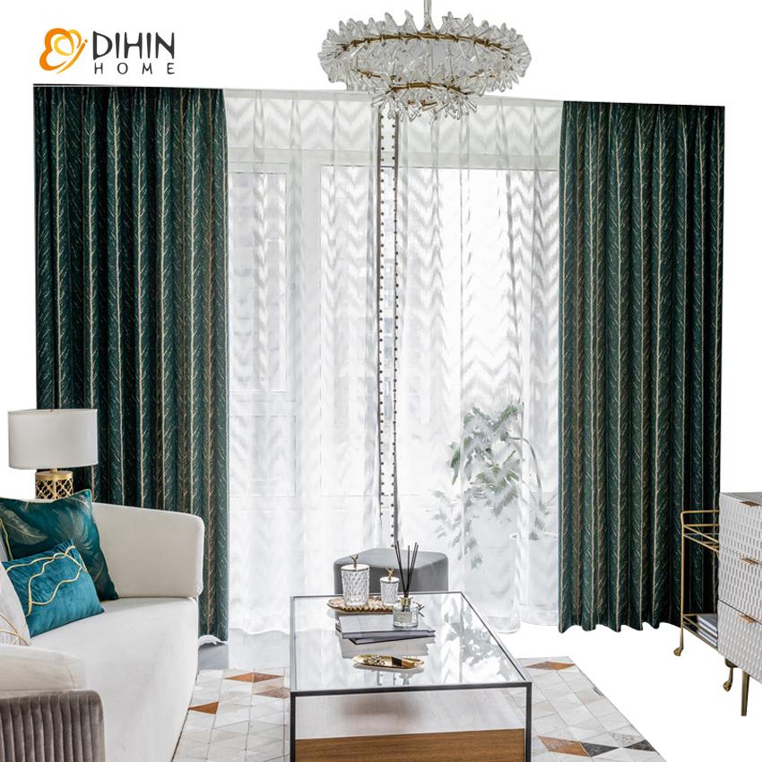 DIHIN HOME Retro Green Fish Bone Pattern Jacquard,Blackout Grommet Window Curtain for Living Room ,52x63-inch,1 Panel Roman Shades Curtains Window Blinds custom curtains blackout curtains curtains for living room sheer curtains curtain fabric linen curtains kitchen curtains velvet curtains pinch pleat curtains bay window curtains outdoor curtains pleated curtains floral curtains dining room curtains kitchen valances drapes for bedroom patio curtains nursery curtains grommet curtains