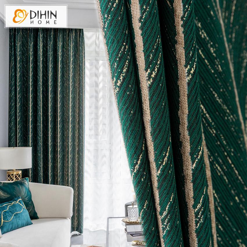 DIHIN HOME Retro Green Fish Bone Pattern Jacquard,Blackout Grommet Window Curtain for Living Room ,52x63-inch,1 Panel Roman Shades Curtains Window Blinds custom curtains blackout curtains curtains for living room sheer curtains curtain fabric linen curtains kitchen curtains velvet curtains pinch pleat curtains bay window curtains outdoor curtains pleated curtains floral curtains dining room curtains kitchen valances drapes for bedroom patio curtains nursery curtains grommet curtains