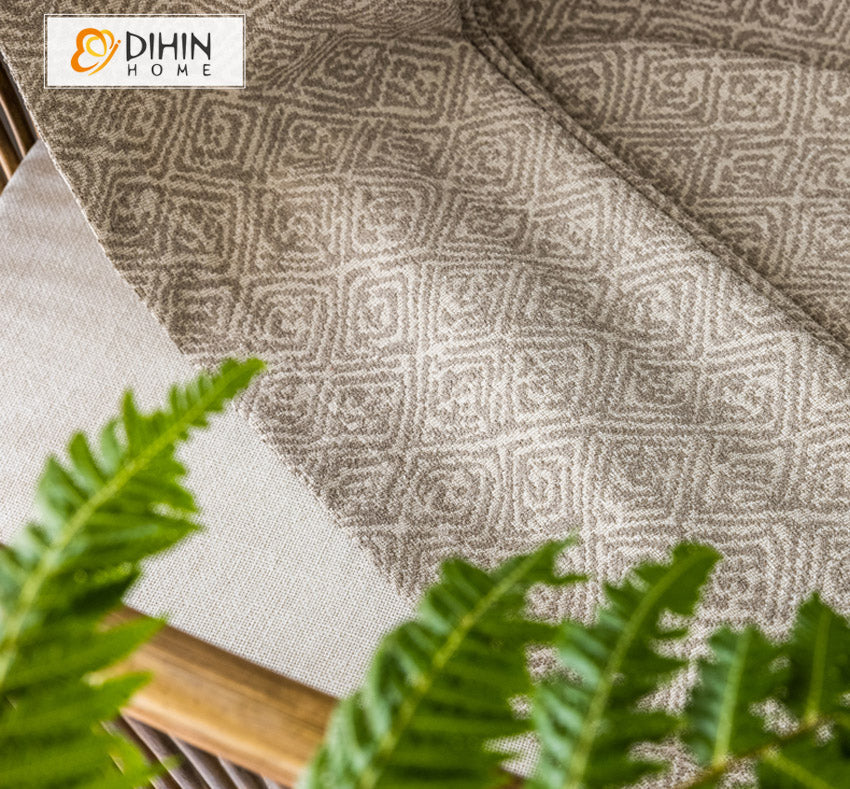 DIHIN HOME Retro Luxury Geometric Jacquard,Blackout Grommet Window Curtain for Living Room ,52x63-inch,1 Panel Roman Shades Curtains Window Blinds custom curtains blackout curtains curtains for living room sheer curtains curtain fabric linen curtains kitchen curtains velvet curtains pinch pleat curtains bay window curtains outdoor curtains pleated curtains floral curtains dining room curtains kitchen valances drapes for bedroom patio curtains nursery curtains grommet curtains