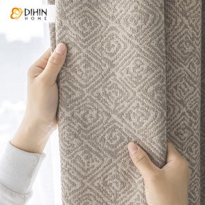 DIHIN HOME Retro Luxury Geometric Jacquard,Blackout Grommet Window Curtain for Living Room ,52x63-inch,1 Panel Roman Shades Curtains Window Blinds custom curtains blackout curtains curtains for living room sheer curtains curtain fabric linen curtains kitchen curtains velvet curtains pinch pleat curtains bay window curtains outdoor curtains pleated curtains floral curtains dining room curtains kitchen valances drapes for bedroom patio curtains nursery curtains grommet curtains