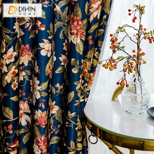 DIHIN HOME Retro Pastoral Flowers Printed Curtains,Blackout Grommet Window Curtain for Living Room ,52x63-inch,1 Panel Roman Shades Curtains Window Blinds custom curtains blackout curtains curtains for living room sheer curtains curtain fabric linen curtains kitchen curtains velvet curtains pinch pleat curtains bay window curtains outdoor curtains pleated curtains floral curtains dining room curtains kitchen valances drapes for bedroom patio curtains nursery curtains grommet curtains