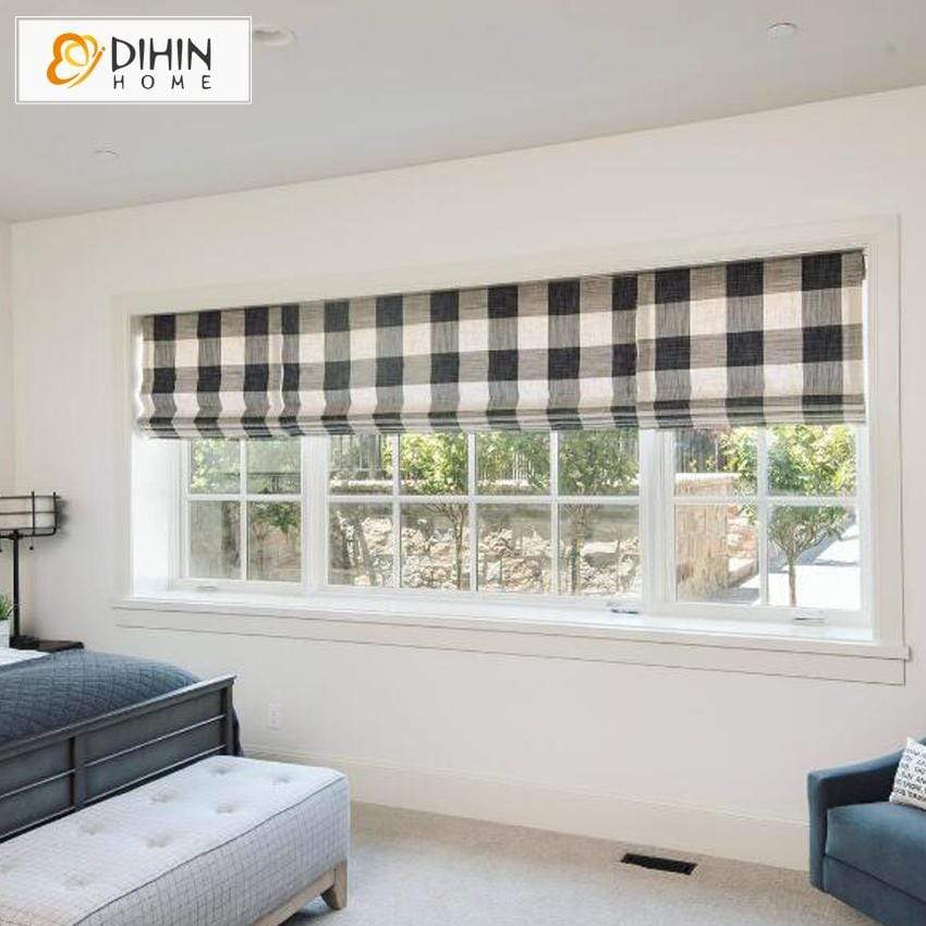 DIHIN HOME Retro Square Printed Roman Shades,Easy Install Washable Curtains ,Customized Window Curtain Drape, 24"W X 64" Roman Shades Curtains Window Blinds custom curtains blackout curtains curtains for living room sheer curtains curtain fabric linen curtains kitchen curtains velvet curtains pinch pleat curtains bay window curtains outdoor curtains pleated curtains floral curtains dining room curtains kitchen valances drapes for bedroom patio curtains nursery curtains grommet curtains