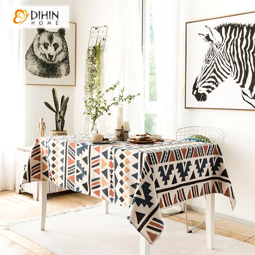DIHIN HOME Retro Totems Printed Tablecloth For Rectangle Tables,Custom Washed Linen Tablecloth,Handmade Rectangle Table Cover Roman Shades Curtains Window Blinds custom curtains blackout curtains curtains for living room sheer curtains curtain fabric linen curtains kitchen curtains velvet curtains pinch pleat curtains bay window curtains outdoor curtains pleated curtains floral curtains dining room curtains kitchen valances drapes for bedroom patio curtains nursery curtains grommet curtains