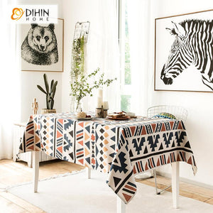 DIHIN HOME Retro Totems Printed Tablecloth For Rectangle Tables,Custom Washed Linen Tablecloth,Handmade Rectangle Table Cover Roman Shades Curtains Window Blinds custom curtains blackout curtains curtains for living room sheer curtains curtain fabric linen curtains kitchen curtains velvet curtains pinch pleat curtains bay window curtains outdoor curtains pleated curtains floral curtains dining room curtains kitchen valances drapes for bedroom patio curtains nursery curtains grommet curtains