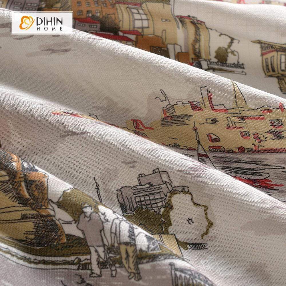 DIHIN HOME Retro Transportation Printed，Blackout Grommet Window Curtain for Living Room ,52x63-inch,1 Panel Roman Shades Curtains Window Blinds custom curtains blackout curtains curtains for living room sheer curtains curtain fabric linen curtains kitchen curtains velvet curtains pinch pleat curtains bay window curtains outdoor curtains pleated curtains floral curtains dining room curtains kitchen valances drapes for bedroom patio curtains nursery curtains grommet curtains