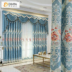 DIHIN HOME Roral Luxury Embroidered Blue Curtain Window Customized Valance ,Blackout Curtains Grommet Window Curtain for Living Room ,52x84-inch,1 Panel Roman Shades Curtains Window Blinds custom curtains blackout curtains curtains for living room sheer curtains curtain fabric linen curtains kitchen curtains velvet curtains pinch pleat curtains bay window curtains outdoor curtains pleated curtains floral curtains dining room curtains kitchen valances drapes for bedroom patio curtains nursery curtains gromme