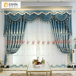 DIHIN HOME Roral Luxury Embroidered Blue Curtain Window Customized Valance ,Blackout Curtains Grommet Window Curtain for Living Room ,52x84-inch,1 Panel Roman Shades Curtains Window Blinds custom curtains blackout curtains curtains for living room sheer curtains curtain fabric linen curtains kitchen curtains velvet curtains pinch pleat curtains bay window curtains outdoor curtains pleated curtains floral curtains dining room curtains kitchen valances drapes for bedroom patio curtains nursery curtains gromme