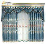 DIHIN HOME Roral Luxury Embroidered Blue Curtain Window Customized Valance ,Blackout Curtains Grommet Window Curtain for Living Room ,52x84-inch,1 Panel Roman Shades Curtains Window Blinds custom curtains blackout curtains curtains for living room sheer curtains curtain fabric linen curtains kitchen curtains velvet curtains pinch pleat curtains bay window curtains outdoor curtains pleated curtains floral curtains dining room curtains kitchen valances drapes for bedroom patio curtains nursery curtains gromme