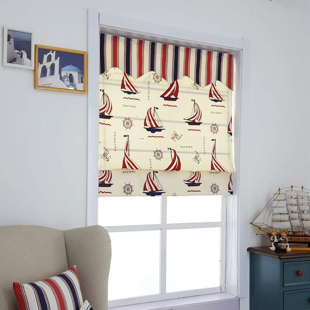 DIHIN HOME Sailboat Printed Roman Shades ,Easy Install Washable Curtains ,Customized Window Curtain Drape, 24"W X 64"H Roman Shades Curtains Window Blinds custom curtains blackout curtains curtains for living room sheer curtains curtain fabric linen curtains kitchen curtains velvet curtains pinch pleat curtains bay window curtains outdoor curtains pleated curtains floral curtains dining room curtains kitchen valances drapes for bedroom patio curtains nursery curtains grommet curtains