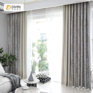 DIHIN HOME Silver Intensive Leaves Printed，Blackout Grommet Window Curtain for Living Room ,52x63-inch,1 Panel Roman Shades Curtains Window Blinds custom curtains blackout curtains curtains for living room sheer curtains curtain fabric linen curtains kitchen curtains velvet curtains pinch pleat curtains bay window curtains outdoor curtains pleated curtains floral curtains dining room curtains kitchen valances drapes for bedroom patio curtains nursery curtains grommet curtains