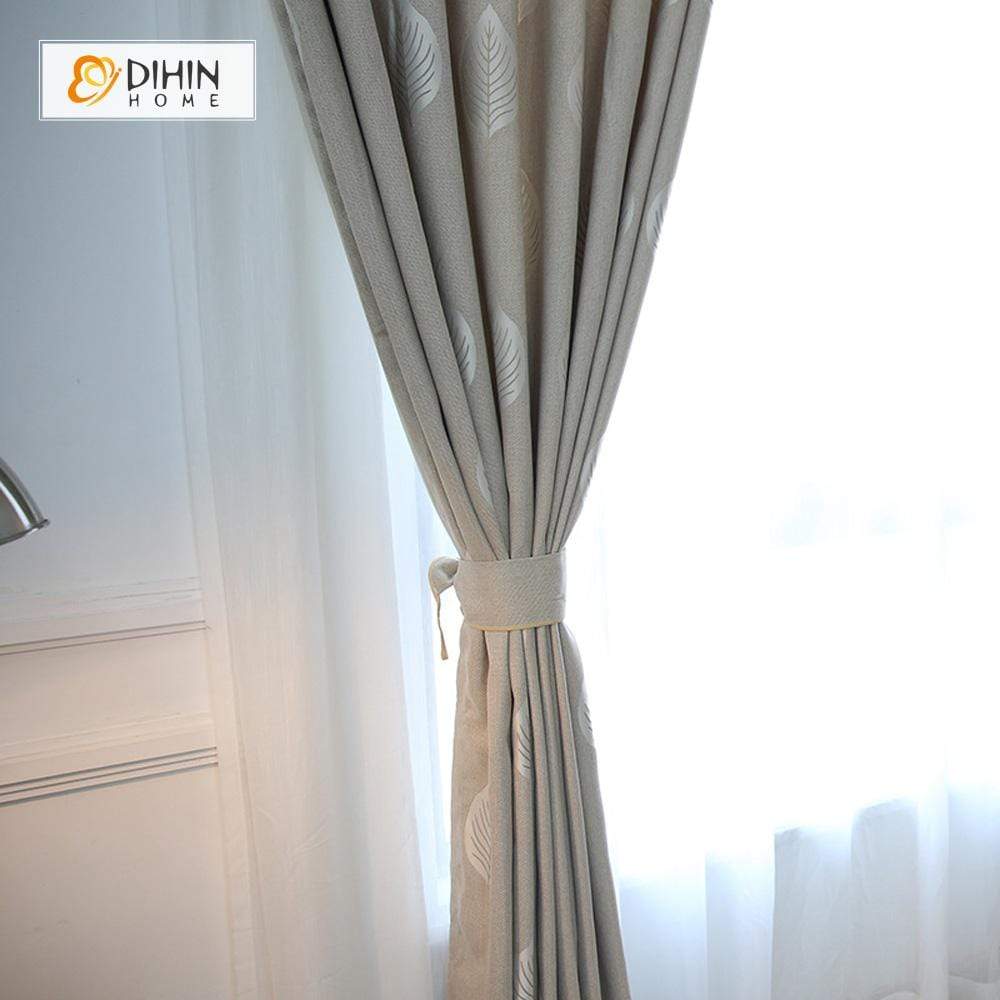 DIHIN HOME Silver Leaves Printed，Blackout Grommet Window Curtain for Living Room ,52x63-inch,1 Panel Roman Shades Curtains Window Blinds custom curtains blackout curtains curtains for living room sheer curtains curtain fabric linen curtains kitchen curtains velvet curtains pinch pleat curtains bay window curtains outdoor curtains pleated curtains floral curtains dining room curtains kitchen valances drapes for bedroom patio curtains nursery curtains grommet curtains