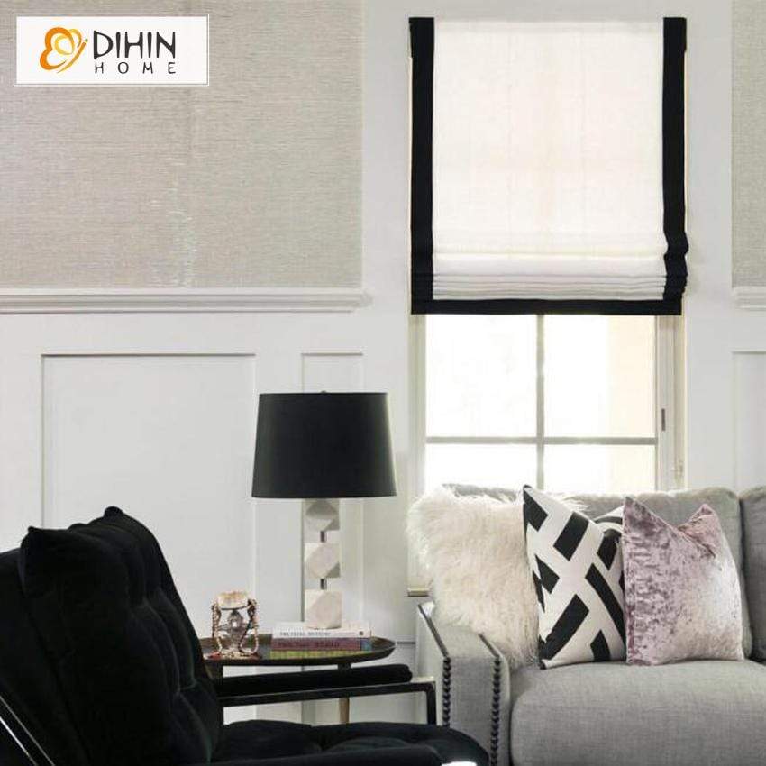 DIHIN HOME Simple Black Edge Printed Roman Shades ,Easy Install Washable Curtains ,Customized Window Curtain Drape, 24"W X 64"H Roman Shades Curtains Window Blinds custom curtains blackout curtains curtains for living room sheer curtains curtain fabric linen curtains kitchen curtains velvet curtains pinch pleat curtains bay window curtains outdoor curtains pleated curtains floral curtains dining room curtains kitchen valances drapes for bedroom patio curtains nursery curtains grommet curtains