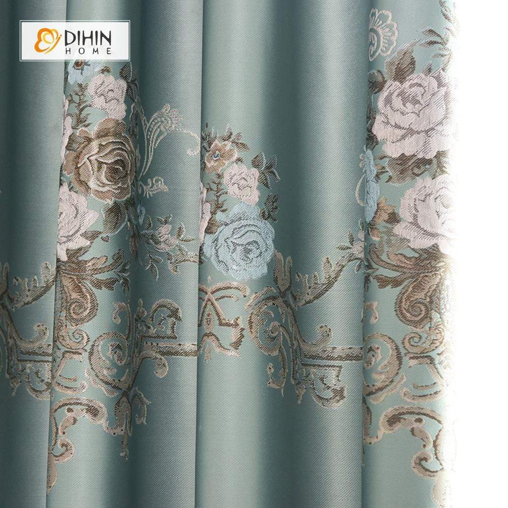 DIHIN HOME SImple Blue Flower Printed，Blackout Grommet Window Curtain for Living Room ,52x63-inch,1 Panel Roman Shades Curtains Window Blinds custom curtains blackout curtains curtains for living room sheer curtains curtain fabric linen curtains kitchen curtains velvet curtains pinch pleat curtains bay window curtains outdoor curtains pleated curtains floral curtains dining room curtains kitchen valances drapes for bedroom patio curtains nursery curtains grommet curtains