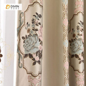 DIHIN HOME SImple Brown Flower Printed，Blackout Grommet Window Curtain for Living Room ,52x63-inch,1 Panel Roman Shades Curtains Window Blinds custom curtains blackout curtains curtains for living room sheer curtains curtain fabric linen curtains kitchen curtains velvet curtains pinch pleat curtains bay window curtains outdoor curtains pleated curtains floral curtains dining room curtains kitchen valances drapes for bedroom patio curtains nursery curtains grommet curtains