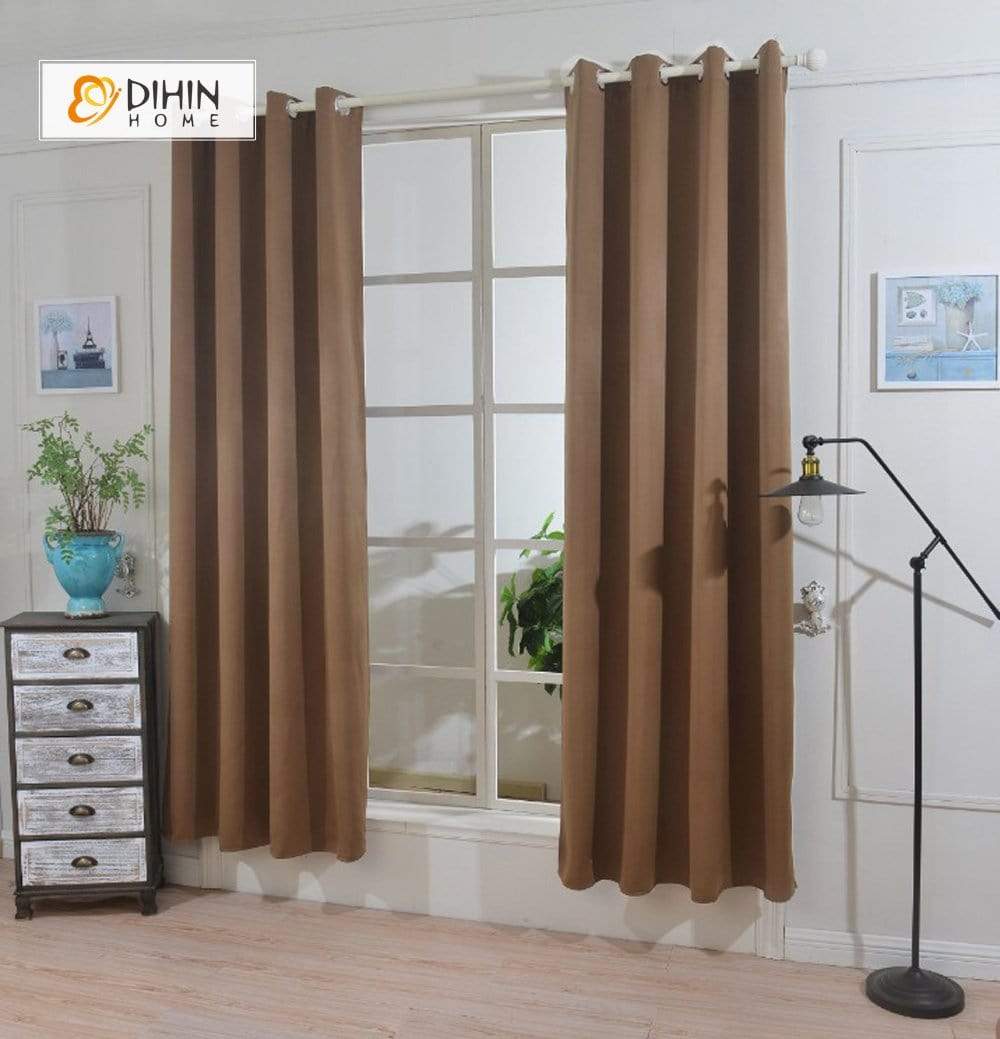 DIHIN HOME Simple Brown Printed，Blackout Grommet Window Curtain for Living Room ,52x63-inch,1 Panel Roman Shades Curtains Window Blinds custom curtains blackout curtains curtains for living room sheer curtains curtain fabric linen curtains kitchen curtains velvet curtains pinch pleat curtains bay window curtains outdoor curtains pleated curtains floral curtains dining room curtains kitchen valances drapes for bedroom patio curtains nursery curtains grommet curtains