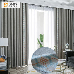 DIHIN HOME Simple Grey Color High Quality Blackout Curtains With Lace,Cotton Linen,Blackout Grommet Window Curtain for Living Room ,52x63-inch,1 Panel Roman Shades Window Curtains Curtains Window Blinds Curtains Drapes linen drapery curtains and drapes windows drapes custom curtains blackout curtains curtains for living room window shades sheer curtains curtain fabric window treatments custom drapery