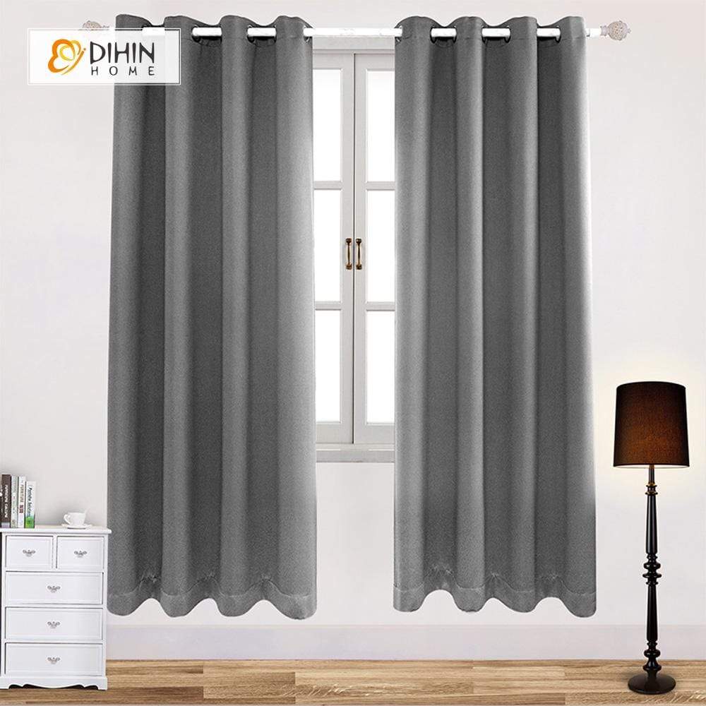 DIHIN HOME Simple Grey Printed，Blackout Grommet Window Curtain for Living Room ,52x63-inch,1 Panel Roman Shades Curtains Window Blinds custom curtains blackout curtains curtains for living room sheer curtains curtain fabric linen curtains kitchen curtains velvet curtains pinch pleat curtains bay window curtains outdoor curtains pleated curtains floral curtains dining room curtains kitchen valances drapes for bedroom patio curtains nursery curtains grommet curtains
