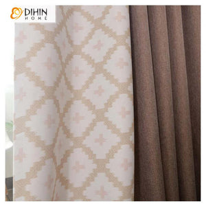 DIHIN HOME Simple Modern Coffee Color Geometry,Blackout Grommet Window Curtain for Living Room ,52x63-inch,1 Panel Roman Shades Curtains Window Blinds custom curtains blackout curtains curtains for living room sheer curtains curtain fabric linen curtains kitchen curtains velvet curtains pinch pleat curtains bay window curtains outdoor curtains pleated curtains floral curtains dining room curtains kitchen valances drapes for bedroom patio curtains nursery curtains grommet curtains