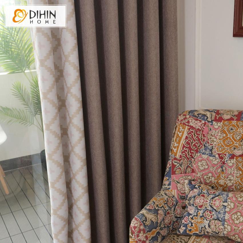 DIHIN HOME Simple Modern Coffee Color Geometry,Blackout Grommet Window Curtain for Living Room ,52x63-inch,1 Panel Roman Shades Curtains Window Blinds custom curtains blackout curtains curtains for living room sheer curtains curtain fabric linen curtains kitchen curtains velvet curtains pinch pleat curtains bay window curtains outdoor curtains pleated curtains floral curtains dining room curtains kitchen valances drapes for bedroom patio curtains nursery curtains grommet curtains
