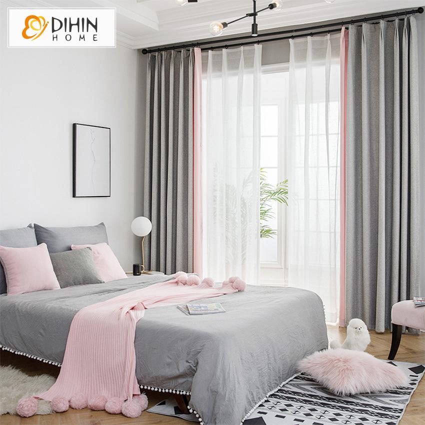 DIHIN HOME Simple Neat Grey and Pink Color Printed,Blackout Grommet Window Curtain for Living Room ,52x63-inch,1 Panel Roman Shades Curtains Window Blinds custom curtains blackout curtains curtains for living room sheer curtains curtain fabric linen curtains kitchen curtains velvet curtains pinch pleat curtains bay window curtains outdoor curtains pleated curtains floral curtains dining room curtains kitchen valances drapes for bedroom patio curtains nursery curtains grommet curtains