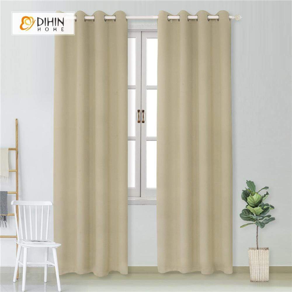 DIHIN HOME Simple Solid Beige Printed，Blackout Grommet Window Curtain for Living Room ,52x63-inch,1 Panel Roman Shades Curtains Window Blinds custom curtains blackout curtains curtains for living room sheer curtains curtain fabric linen curtains kitchen curtains velvet curtains pinch pleat curtains bay window curtains outdoor curtains pleated curtains floral curtains dining room curtains kitchen valances drapes for bedroom patio curtains nursery curtains grommet curtains