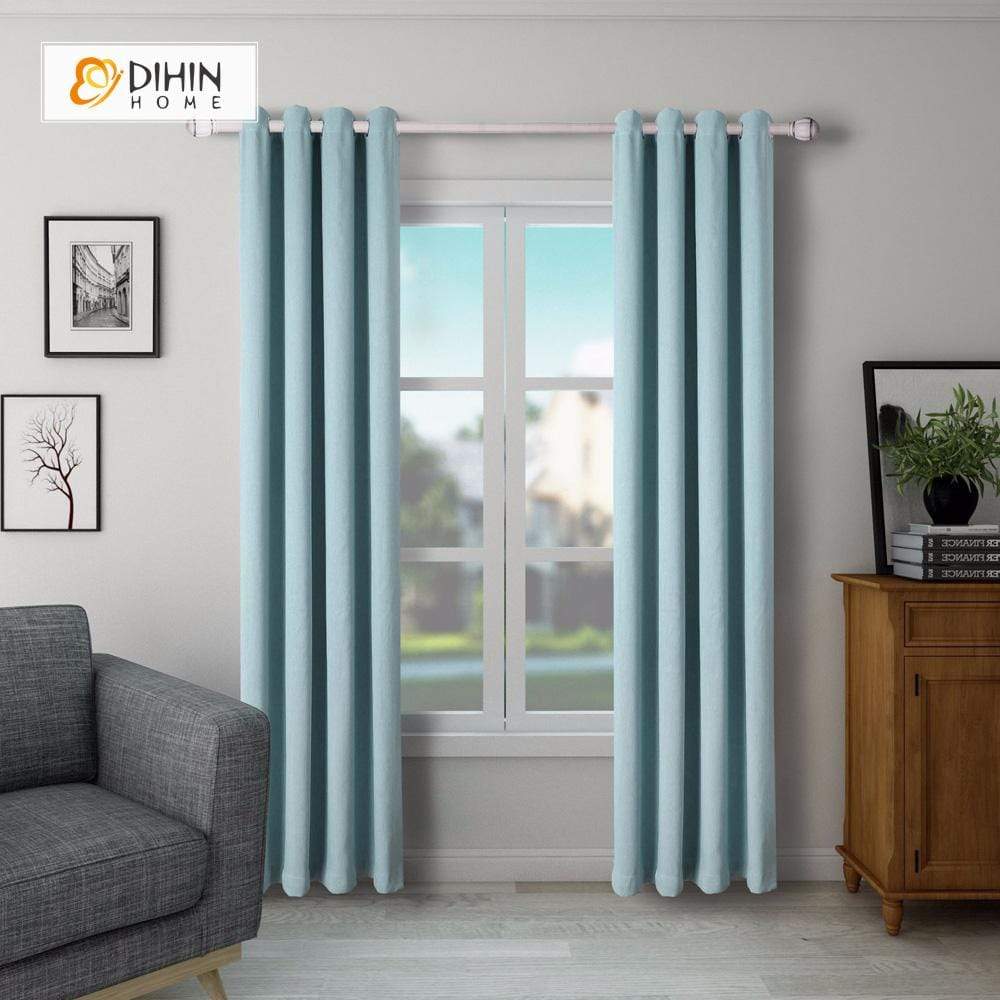 DIHIN HOME SImple Solid Blue Printed，Blackout Grommet Window Curtain for Living Room ,52x63-inch,1 Panel Roman Shades Curtains Window Blinds custom curtains blackout curtains curtains for living room sheer curtains curtain fabric linen curtains kitchen curtains velvet curtains pinch pleat curtains bay window curtains outdoor curtains pleated curtains floral curtains dining room curtains kitchen valances drapes for bedroom patio curtains nursery curtains grommet curtains