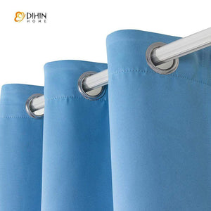 DIHIN HOME Simple Solid Blue Printed，Blackout Grommet Window Curtain for Living Room ,52x63-inch,1 Panel Roman Shades Curtains Window Blinds custom curtains blackout curtains curtains for living room sheer curtains curtain fabric linen curtains kitchen curtains velvet curtains pinch pleat curtains bay window curtains outdoor curtains pleated curtains floral curtains dining room curtains kitchen valances drapes for bedroom patio curtains nursery curtains grommet curtains