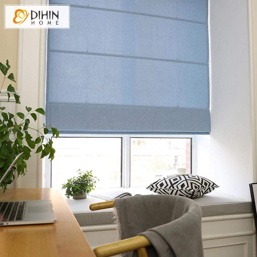 DIHIN HOME Simple Solid Blue Printed Roman Shades ,Easy Install Washable Curtains ,Customized Window Curtain Drape, 24"W X 64" Roman Shades Curtains Window Blinds custom curtains blackout curtains curtains for living room sheer curtains curtain fabric linen curtains kitchen curtains velvet curtains pinch pleat curtains bay window curtains outdoor curtains pleated curtains floral curtains dining room curtains kitchen valances drapes for bedroom patio curtains nursery curtains grommet curtains