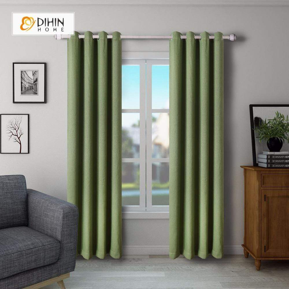 DIHIN HOME SImple Solid Green Printed，Blackout Grommet Window Curtain for Living Room ,52x63-inch,1 Panel Roman Shades Curtains Window Blinds custom curtains blackout curtains curtains for living room sheer curtains curtain fabric linen curtains kitchen curtains velvet curtains pinch pleat curtains bay window curtains outdoor curtains pleated curtains floral curtains dining room curtains kitchen valances drapes for bedroom patio curtains nursery curtains grommet curtains